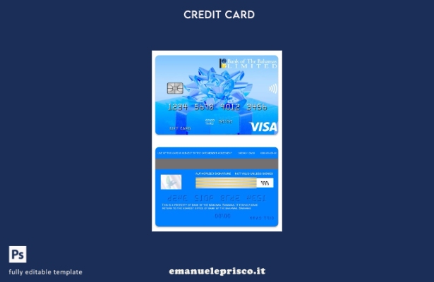 stile verificato Modello di carta regalo della Banca delle Bahamas delle Bahamas